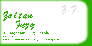 zoltan fuzy business card